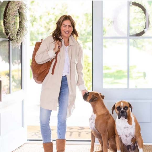 Jillian Harris x Jackson Rowe Scholar Shacket M - Picture 1 of 4